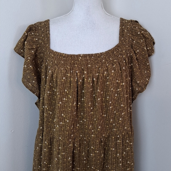 Madewell Petite Ruffle-Sleeve Tiered Midi Dress in Daisy Stitch Size 2X NWT - Picture 8 of 11